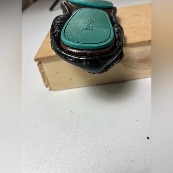 Tieks By Gavrieli Black Obsidian Croc Patent Leather Ballet Flats Women's Size 8 - Picture 2 of 13